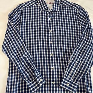 ⭐️⭐️Robert Graham Men’s XL Shirt-Blue And White Long Sleeve Dress Shirt⭐️⭐️
